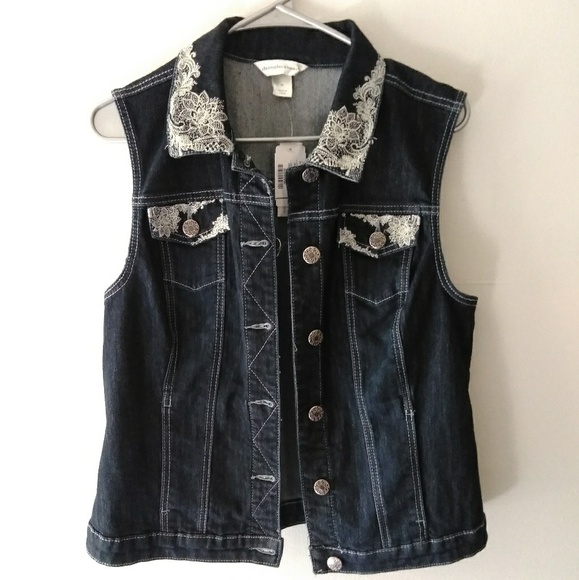 Christopher & Banks Jean Sleeveless Jacket - Picture 4 of 7
